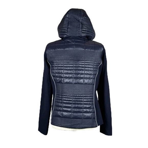 I'CONA Women's Size 10 Athleisure Hooded Jacket Navy Zip Sporty NWT - Picture 7 of 17